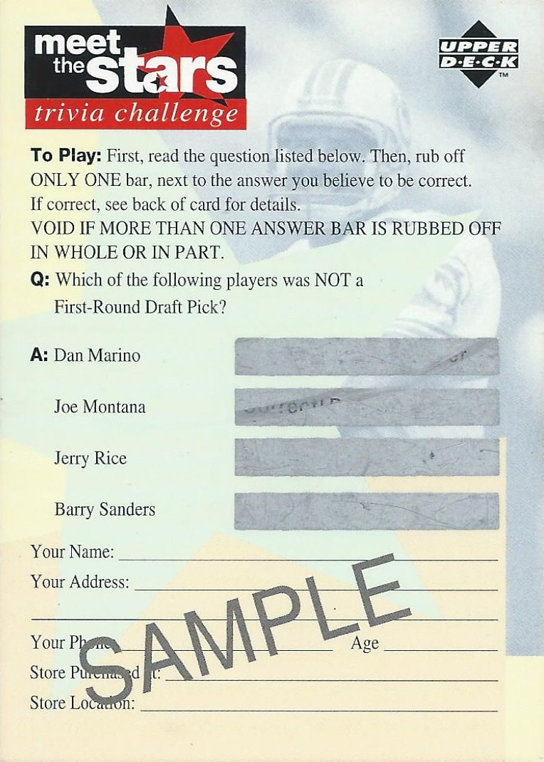The Case of the 1996 Upper Deck Game Jersey Sample Card 